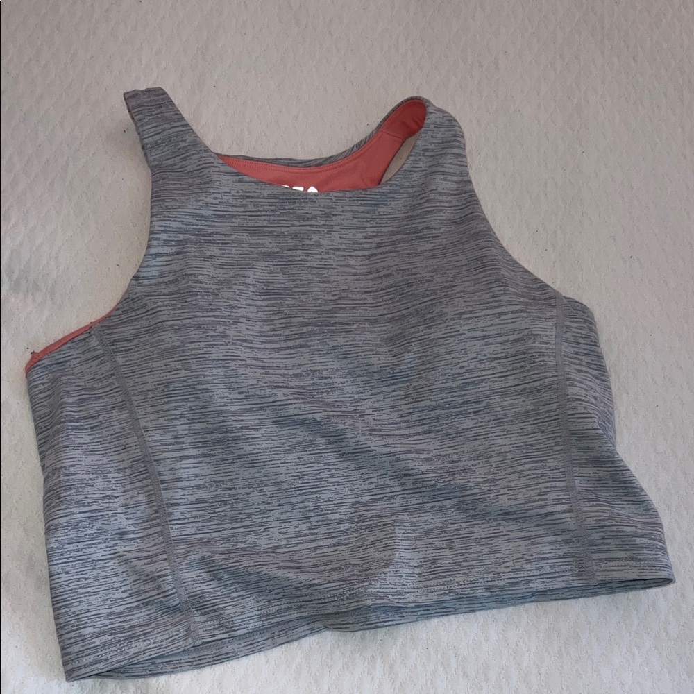 Gray and Pink Sports Bra
